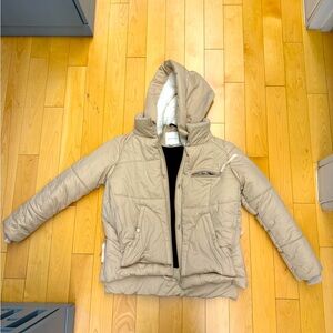 Avec Les Filles Small Beige Puffer Coat